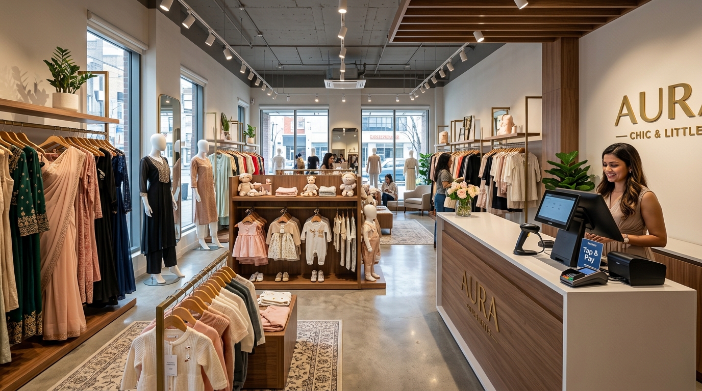 Fashion boutique POS with size and colour variants